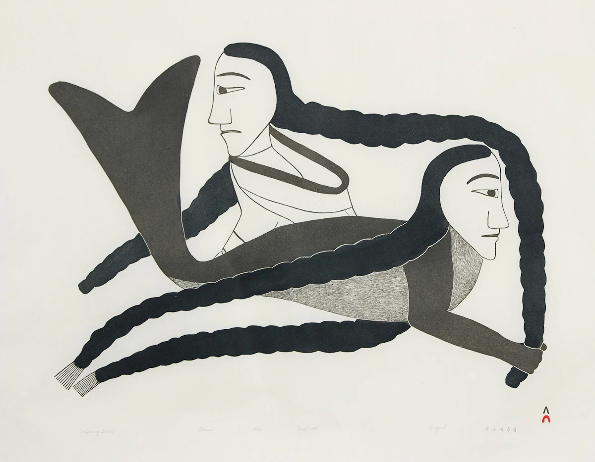 Kenojuak Ashevak, Comparing Braids, stonecut