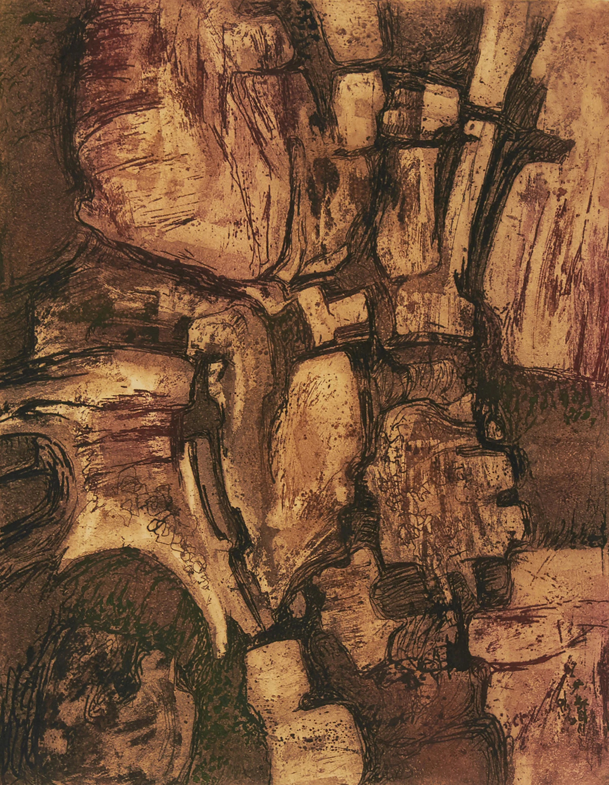 Edward John Bartram, Untitled, colour etching, 1967