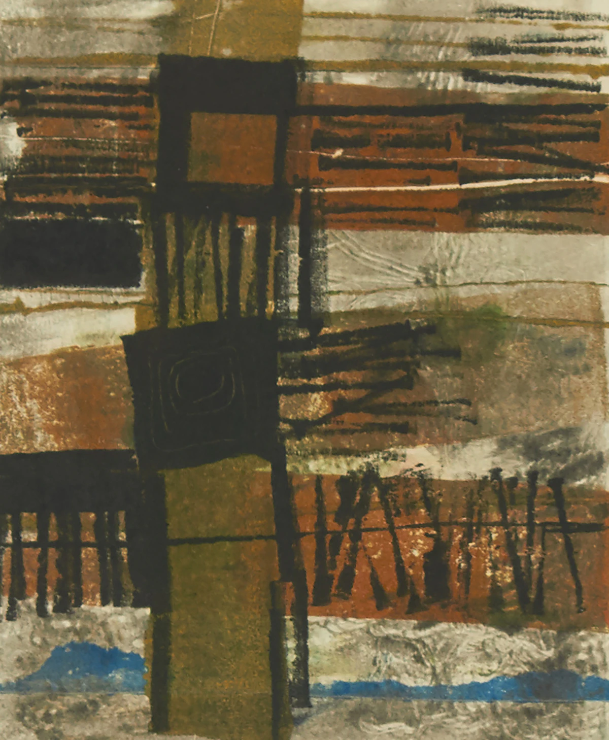 Bert Kloezeman, Verti-Forte, monoprint, 1966