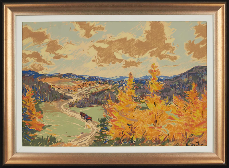 Berthe Des Clayes, Landscape with Horse and Wagon, sampson-matthews silkscreen - view 2