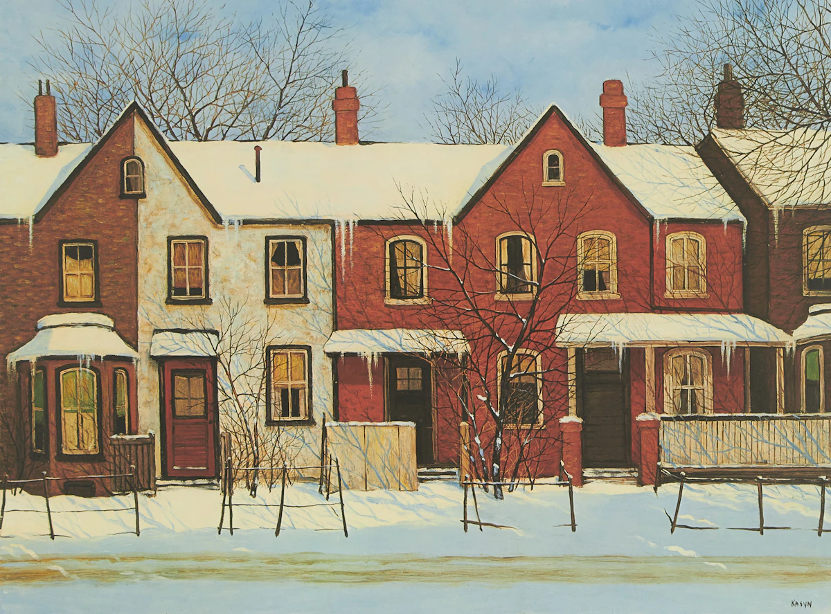 John Kasyn, Sunny Day on Chestnut Street, Toronto, silkscreen, 1987