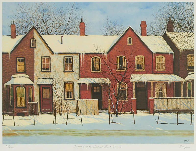 John Kasyn, Sunny Day on Chestnut Street, Toronto, silkscreen, 1987 - view 2