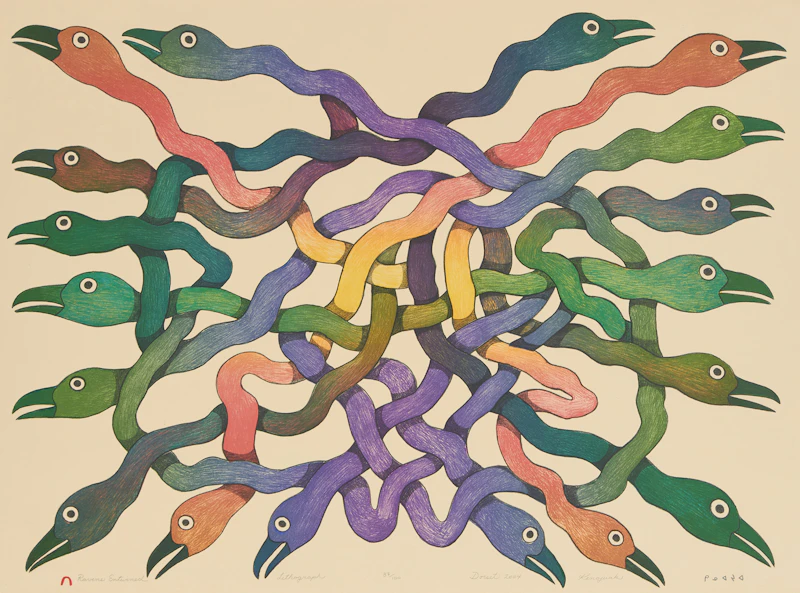 Ravens Entwined by Kenojuak Ashevak