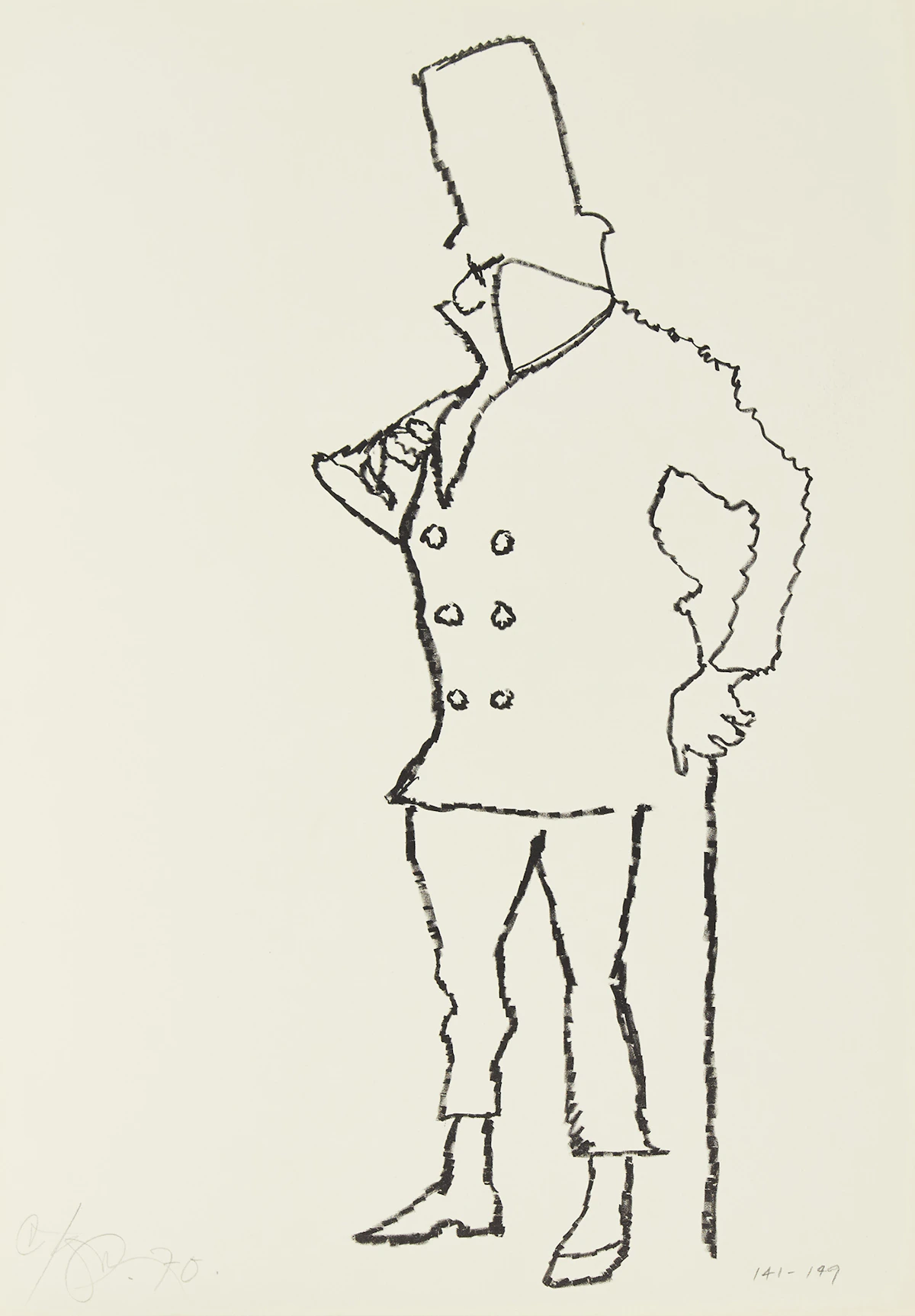 Harold Barling Town, W.C. Fields, lithograph, 1970