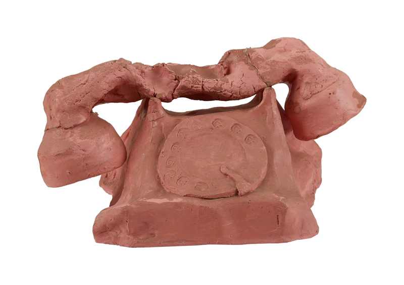 Gathie Falk, Pink Telephone, ceramic sculpture (process work) - view 1