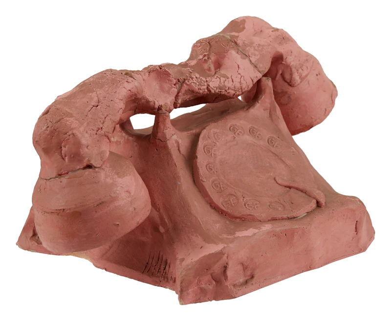 Gathie Falk, Pink Telephone, ceramic sculpture (process work) - view 2