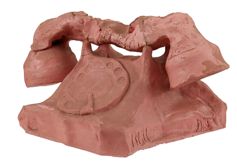 Gathie Falk, Pink Telephone, ceramic sculpture (process work) - view 3