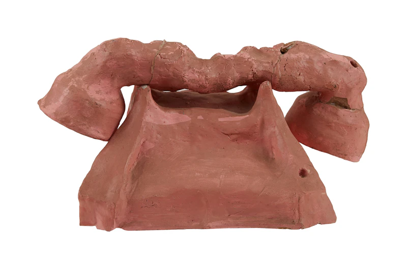 Gathie Falk, Pink Telephone, ceramic sculpture (process work) - view 4