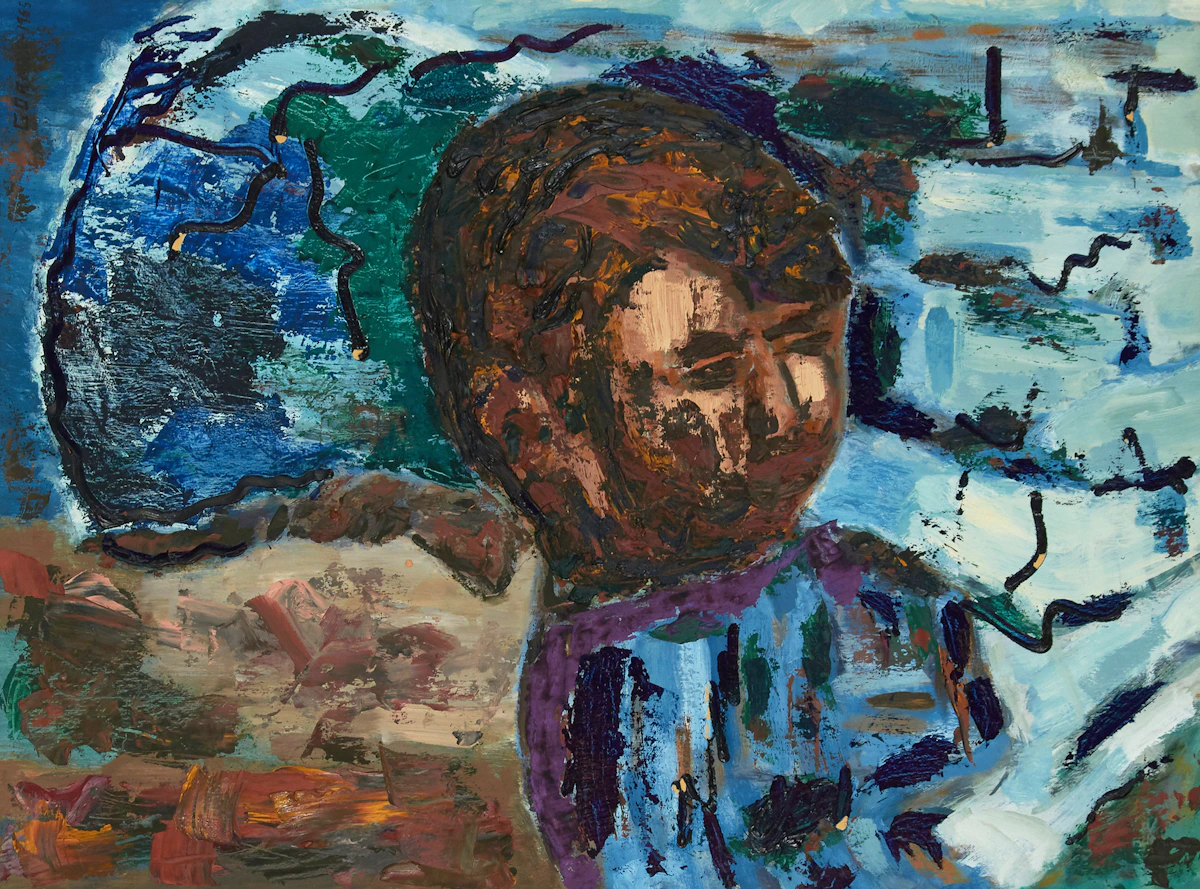 Richard Borthwick Gorman, Figural Abstraction, oil on board, 1965
