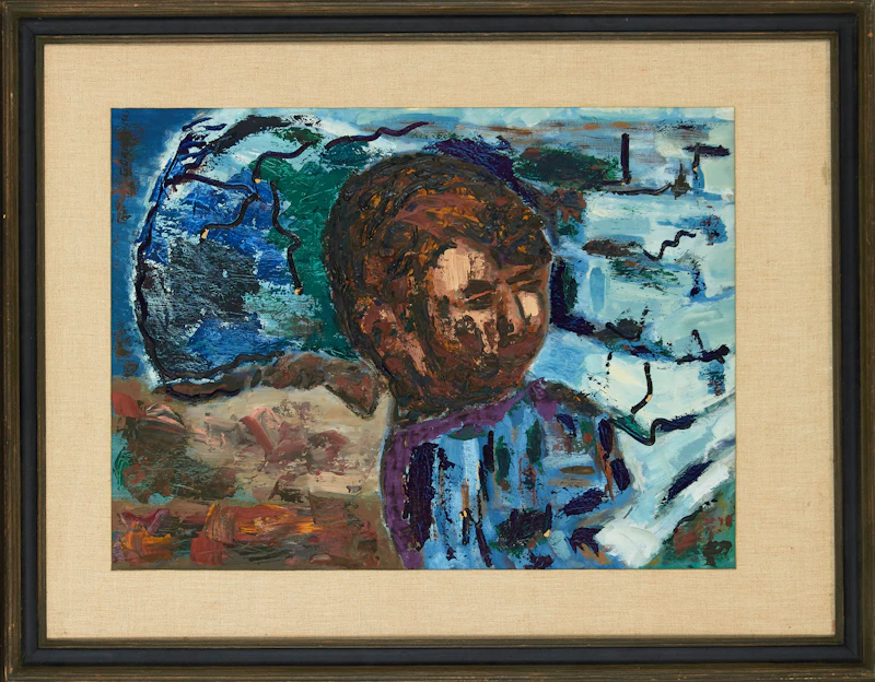 Richard Borthwick Gorman, Figural Abstraction, oil on board, 1965 - view 2
