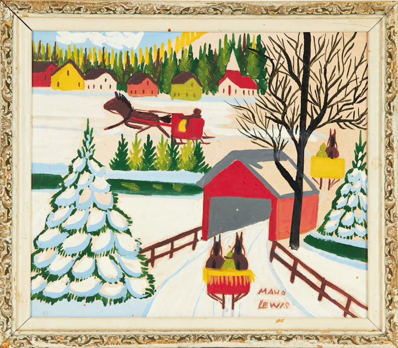 Maud Lewis, Sleighing Scene, oil on board - view 2