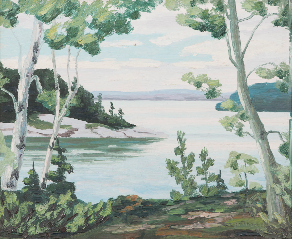 Fraser Thomson, Lake Rousseau, Near Silver Birch Lodge, Windermere, oil on board