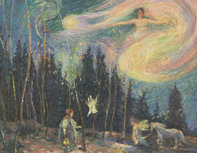 David Drum, Apple Blossom Sprites; Aurora’s First Night, oils on board, 1999/2000 - view 4