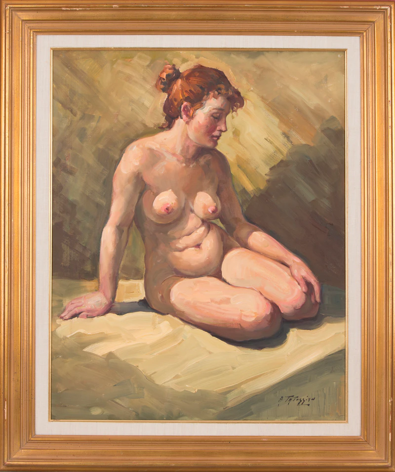 Armand Tatossian, Seated Nude, oil on canvas - view 2