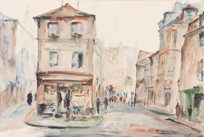Paris Street Scene by Fernand Guignier