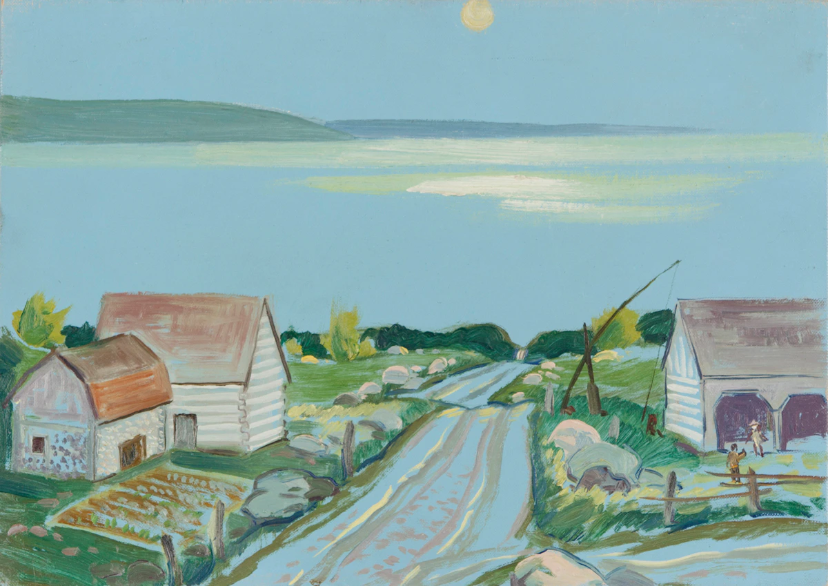 Adolphus George Broomfield, Thunder Beach, Georgian Bay, Penetang, La Fontaine, oil on canvas board, 1961