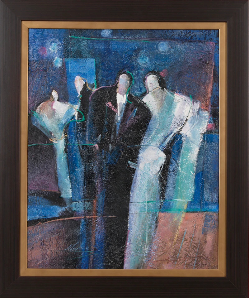 Jean-Pierre Lafrance, Le salon bleu , mixed media on board, 1991 - view 2