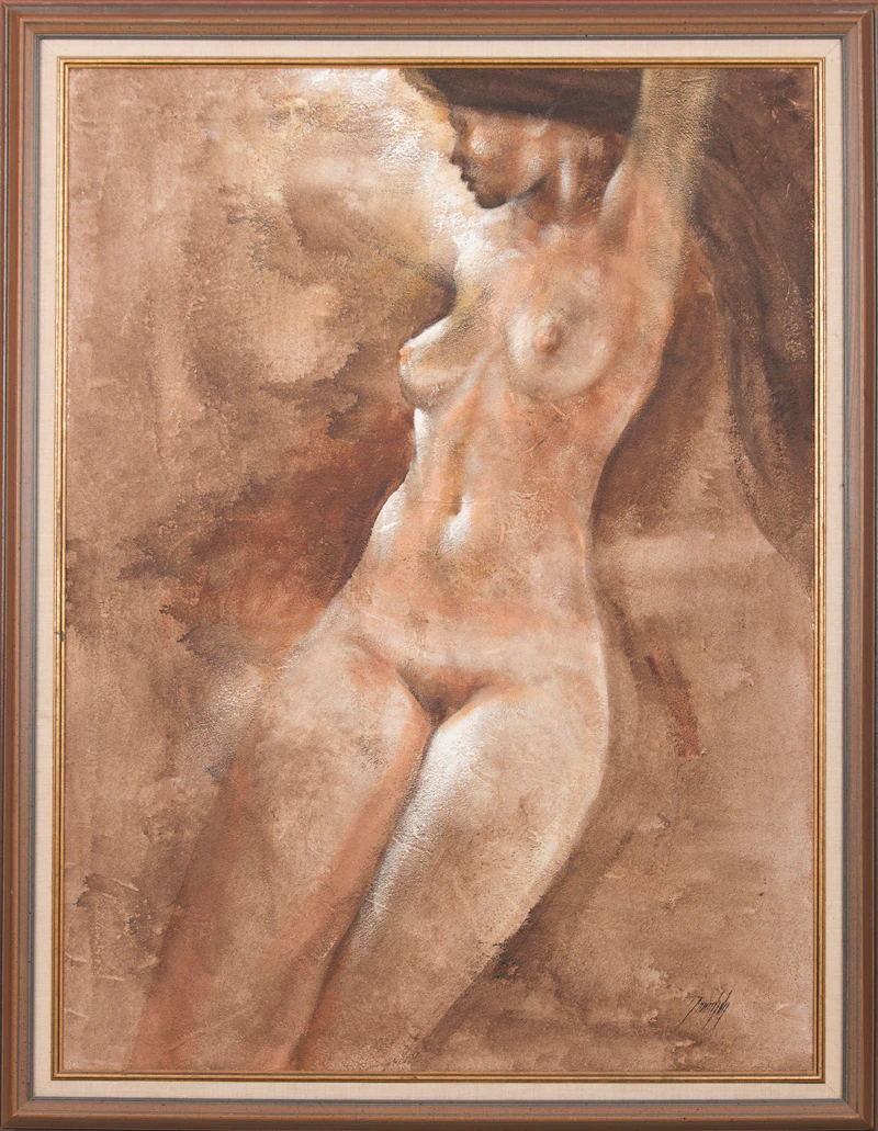 Julius Damasdy, Female Nude, oil on canvas - view 2