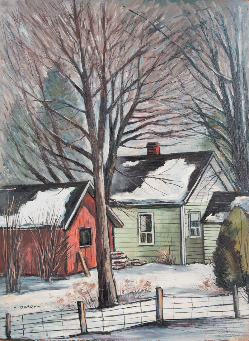 Louis  Dobry, Two Urban Landscapes, oils on board - view 2
