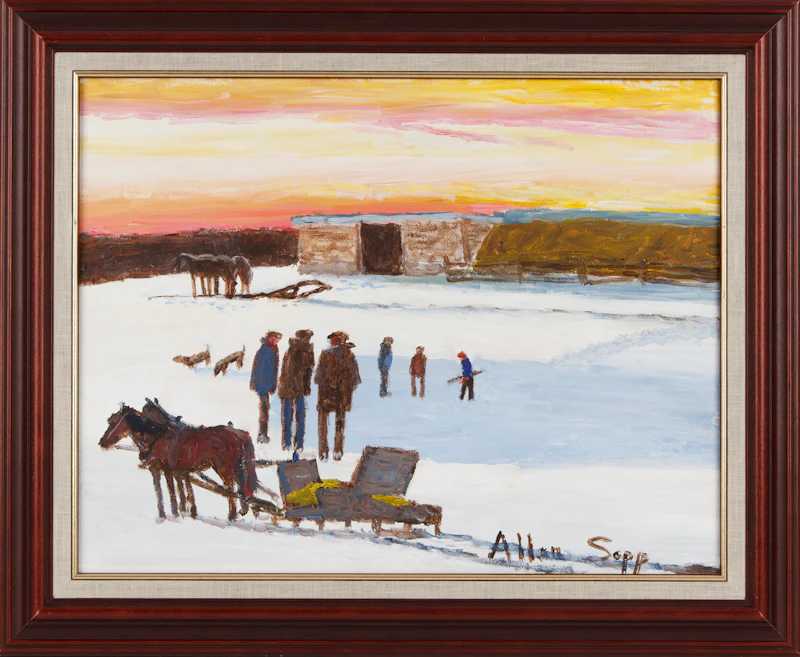 Allen Sapp, Teaching Little Kids, acrylic on canvas, 1996 - view 2