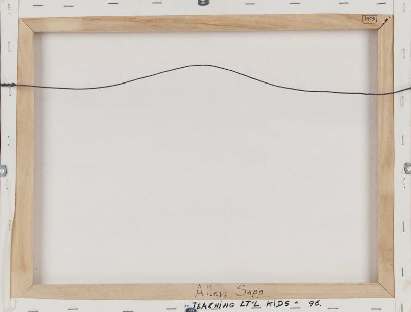 Allen Sapp, Teaching Little Kids, acrylic on canvas, 1996 - view 3