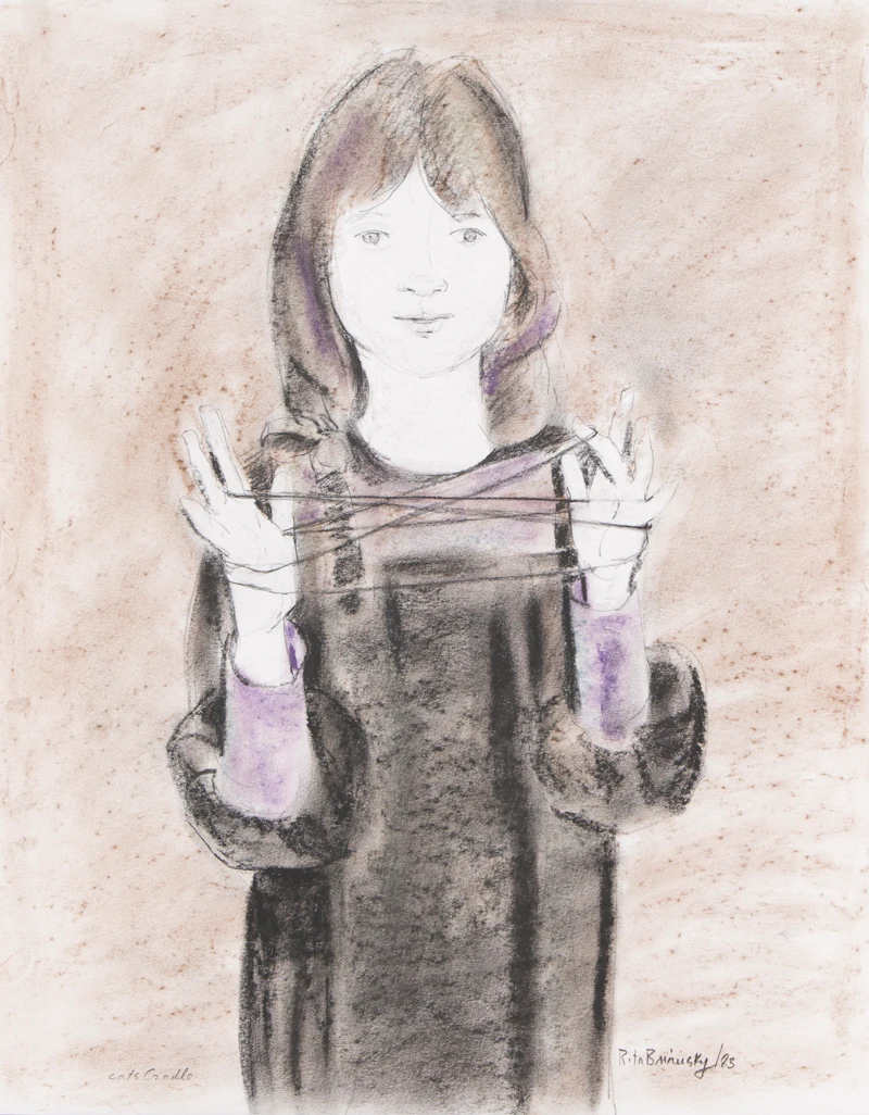 Young Girl; Cats Cradle by Rita Briansky