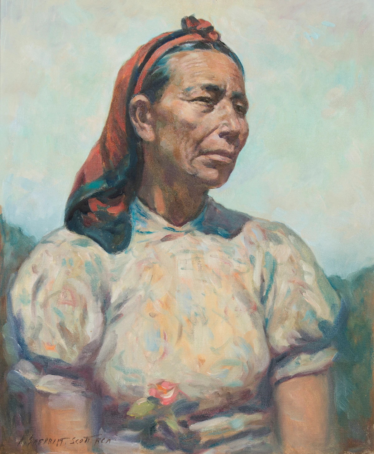 Adam Sherriff Scott, Portrait of a Inuit Woman, oil on canvas
