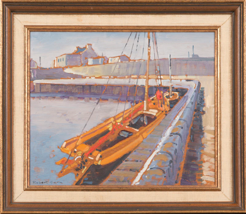 Robert Genn, Quay, Cleggan, oil on canvas board, 1972 - view 2