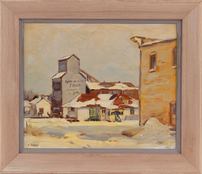 Ernest Luthi, Station in Winter, oil on canvas - view 2
