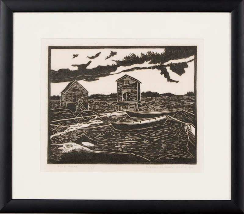 Bernice Fenwick Martin, Blue Rocks, linocut, 1960 - view 2