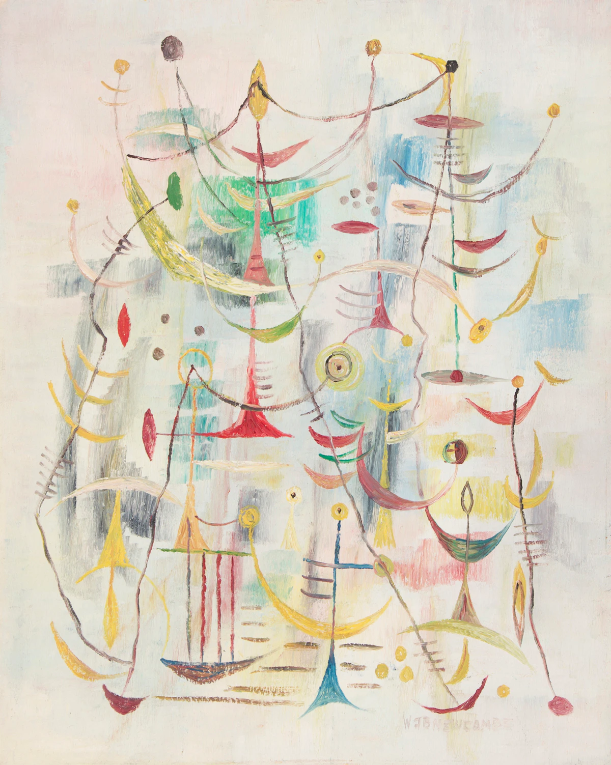 William John Bertram Newcombe, As In All Life, oil on board, 1954