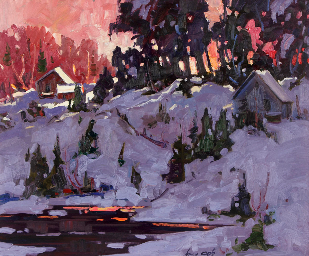 Bruno Côté, Sunset, oil on panel
