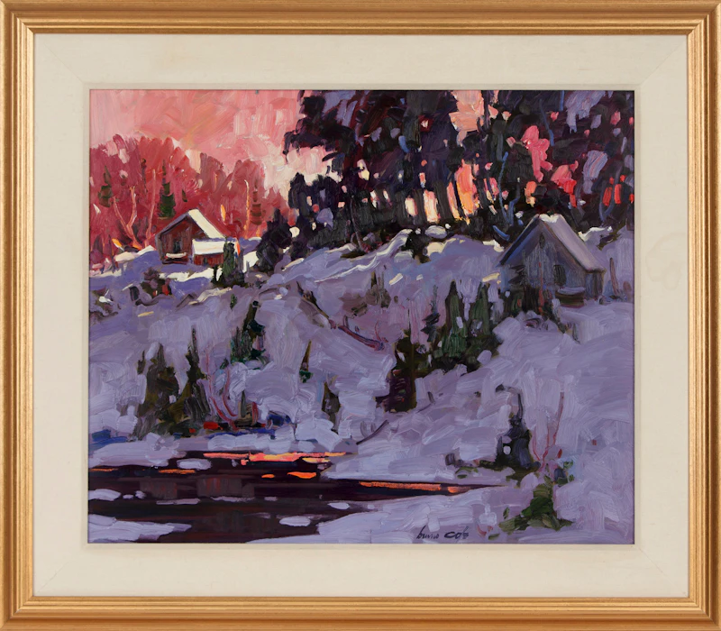 Bruno Côté, Sunset, oil on panel - view 2