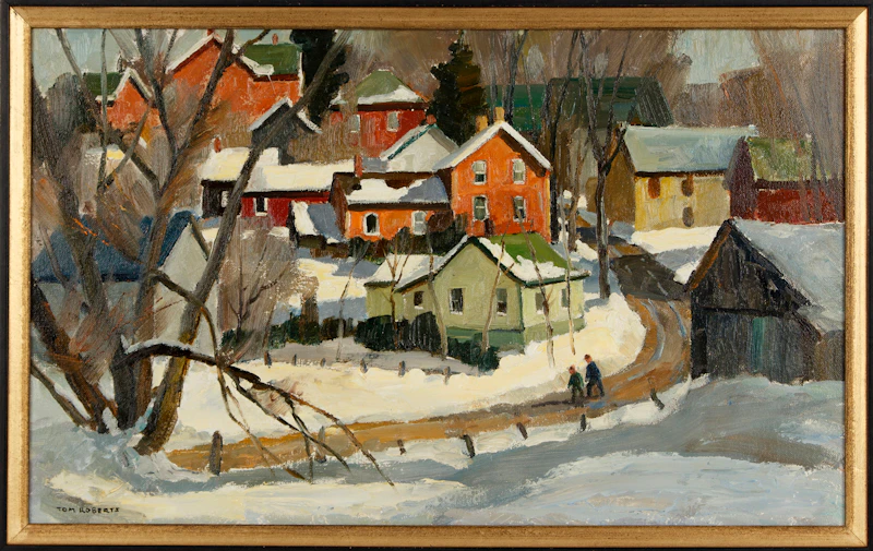 Thomas Keith Roberts, Winter Sunlight, Kettleby, oil on canvas - view 2
