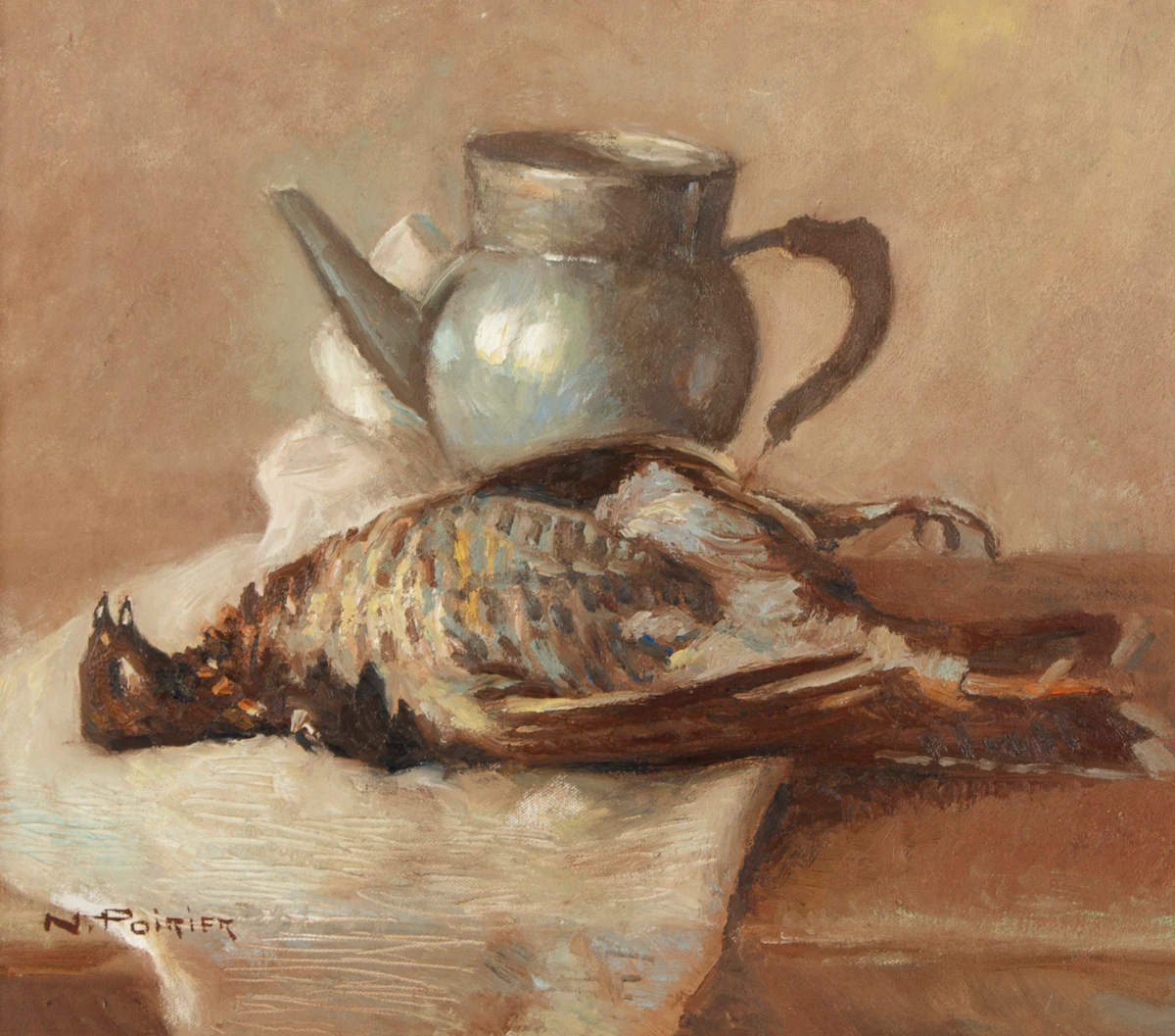 Narcisse Poirier, Still Life, oil on canvas