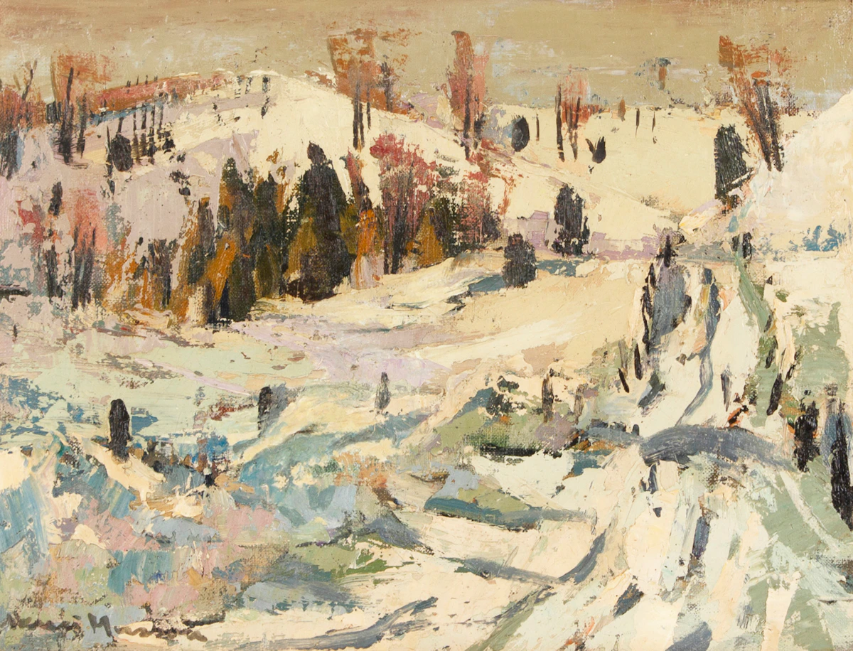 Henri Leopold Masson, Road in March, oil on canvas