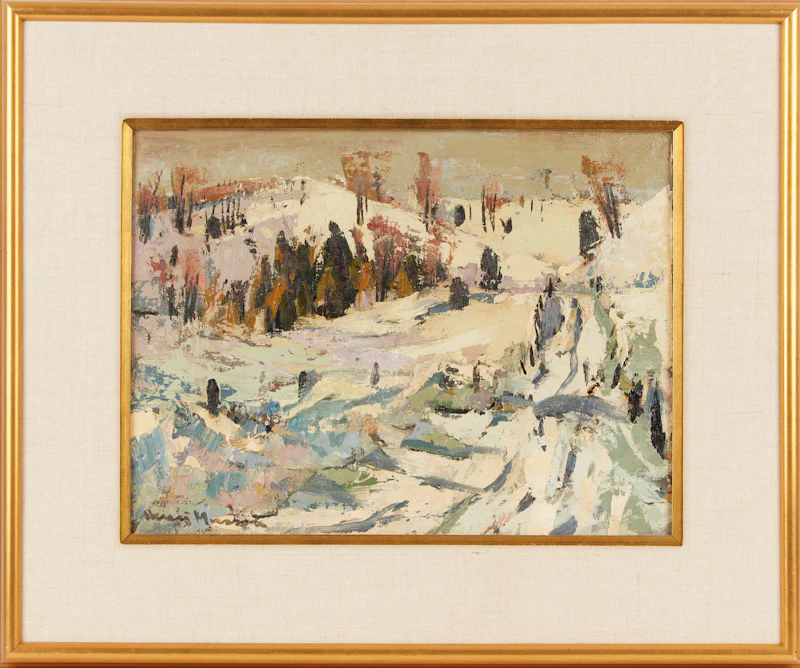 Henri Leopold Masson, Road in March, oil on canvas - view 2