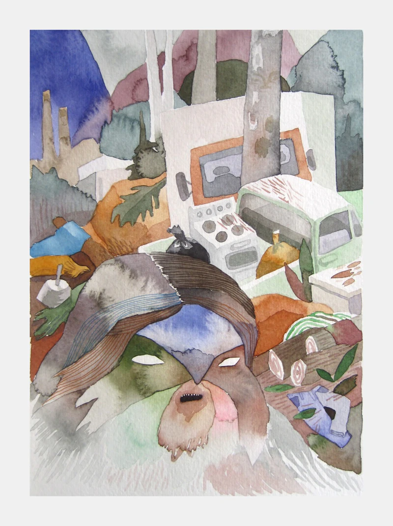 Meghan Hildebrand, Scrapyard Woodsman, watercolour, 2015 - view 3