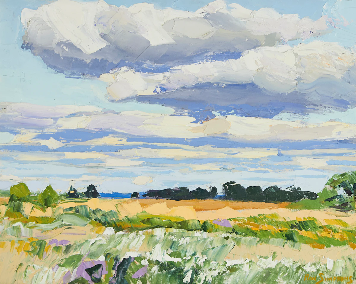 Ron Simpkins, Clouded Landscape, oil on canvas