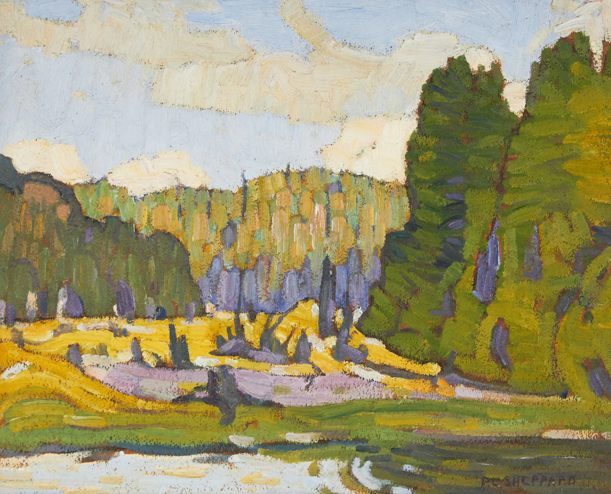 Peter Clapham Sheppard, Summer Near Kearney, oil on board