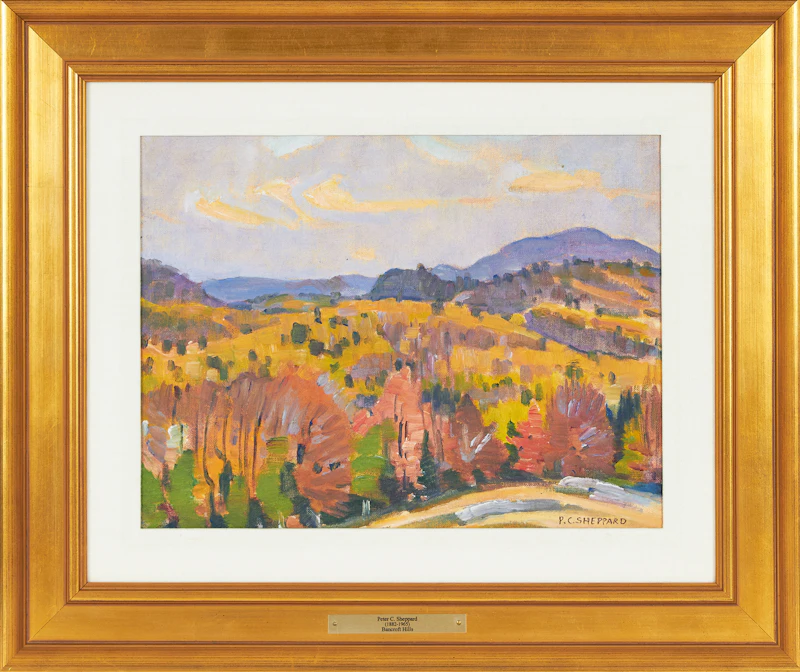 Peter Clapham Sheppard, Autumn, Bancroft Hills, oil on canvas board - view 2