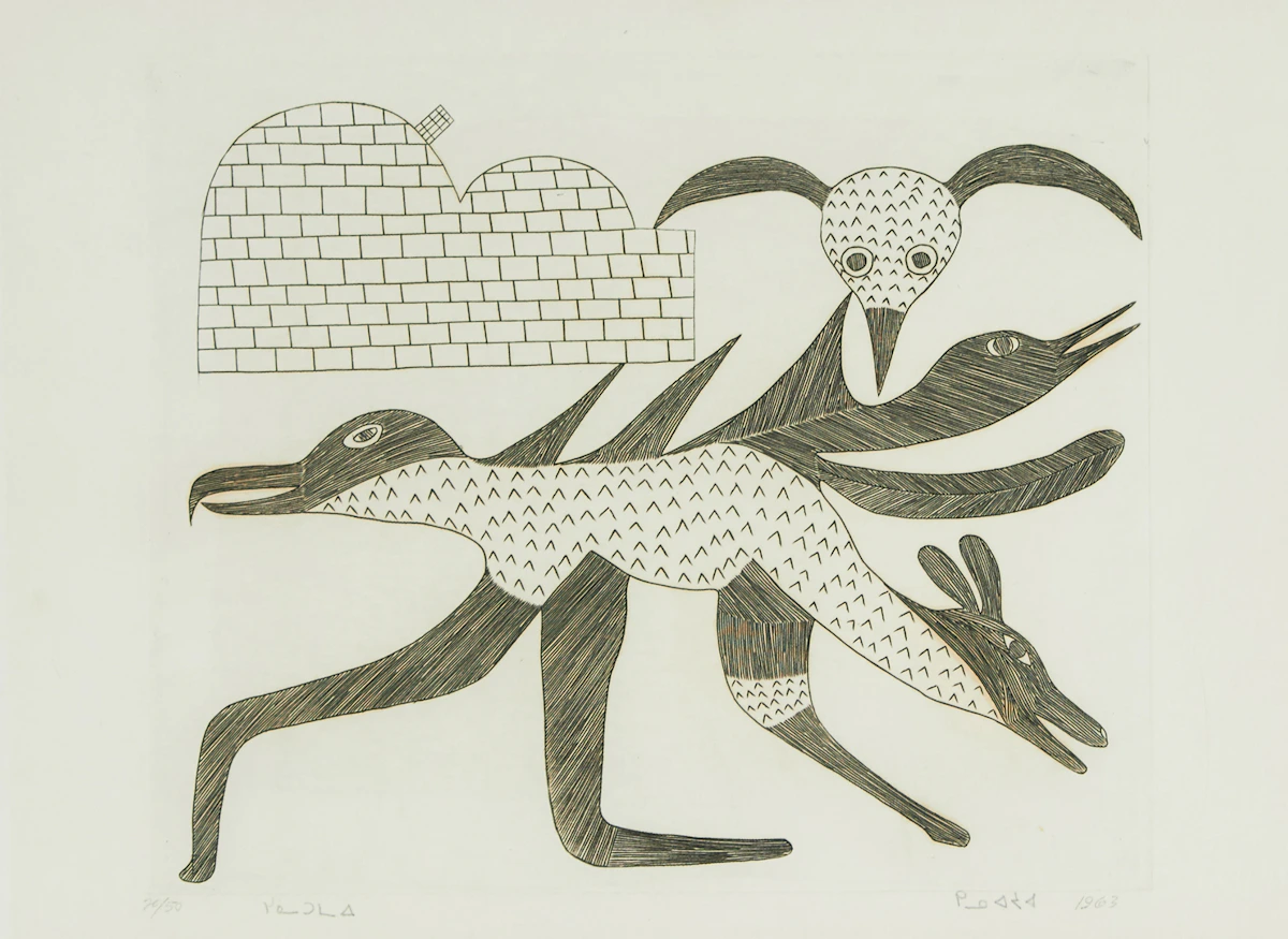 Kenojuak Ashevak, Dream, engraving, 1963