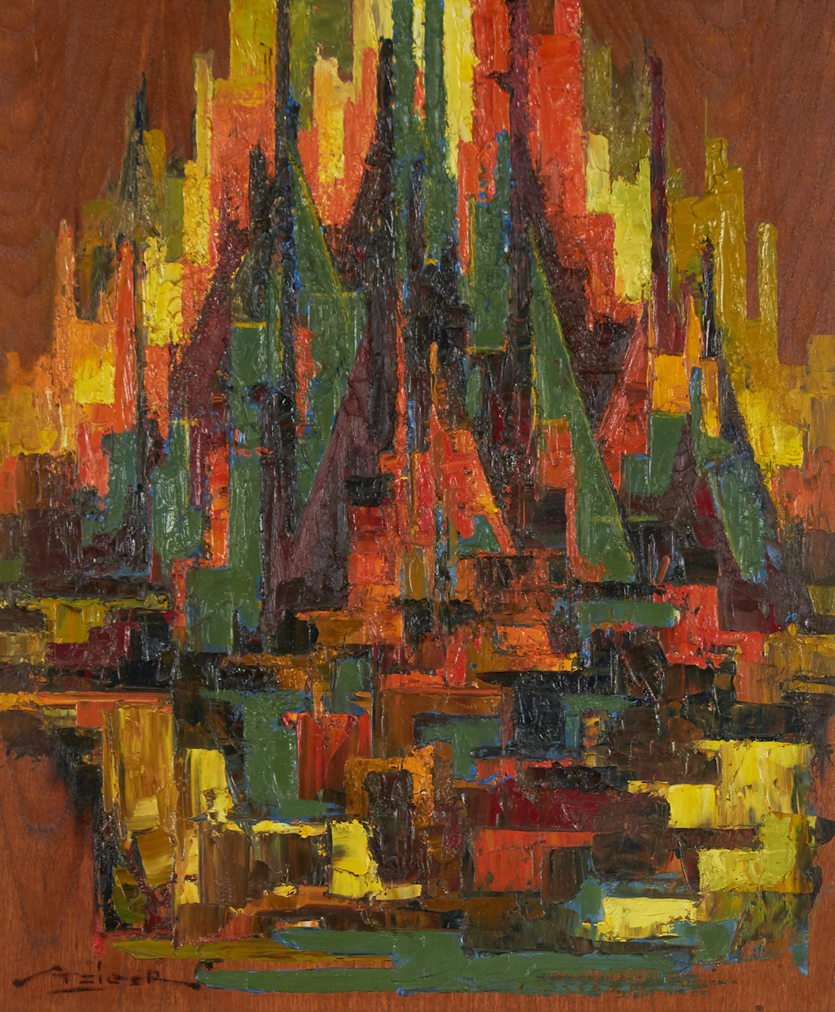 Frederic Steiger, Maritime Composition, oil on board