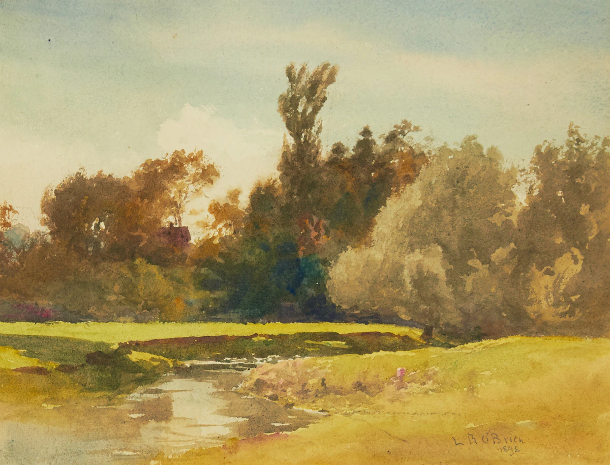 Lucius Richard O'Brien, Spring Landscape, watercolour, 1898