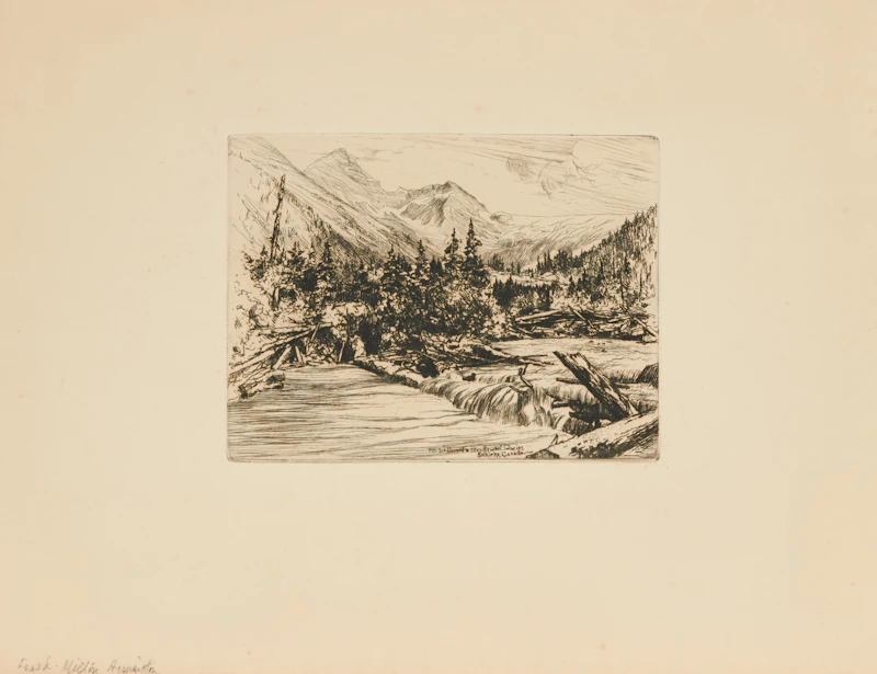 Frank Milton Armington, Mt. Sir Donald and Illecillewaet Glacier, Selkirks, Canada, etching, 1912 - view 2