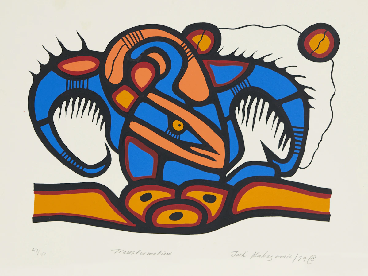 Josh Kakegamic, Transformation, colour silkscreen, 1979