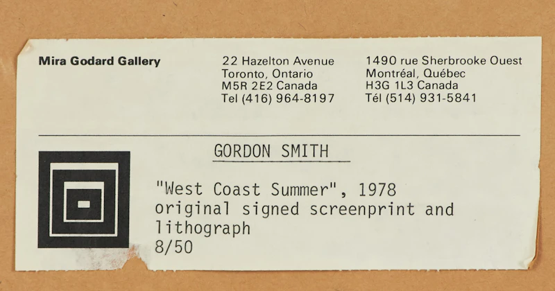 Gordon Appelbe Smith, West Coast Summer, colour silkscreen, 1978 - view 2