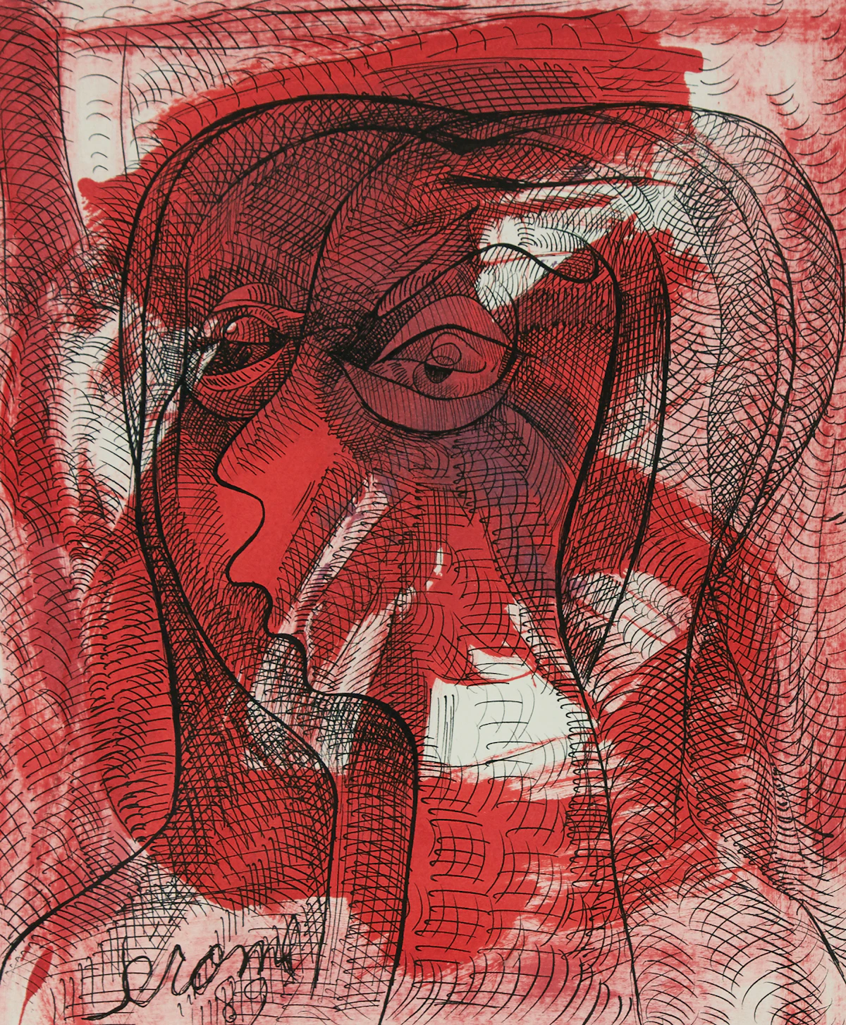 Jean-Paul Jérôme, Sans titre, sepia ink and watercolour, 1989