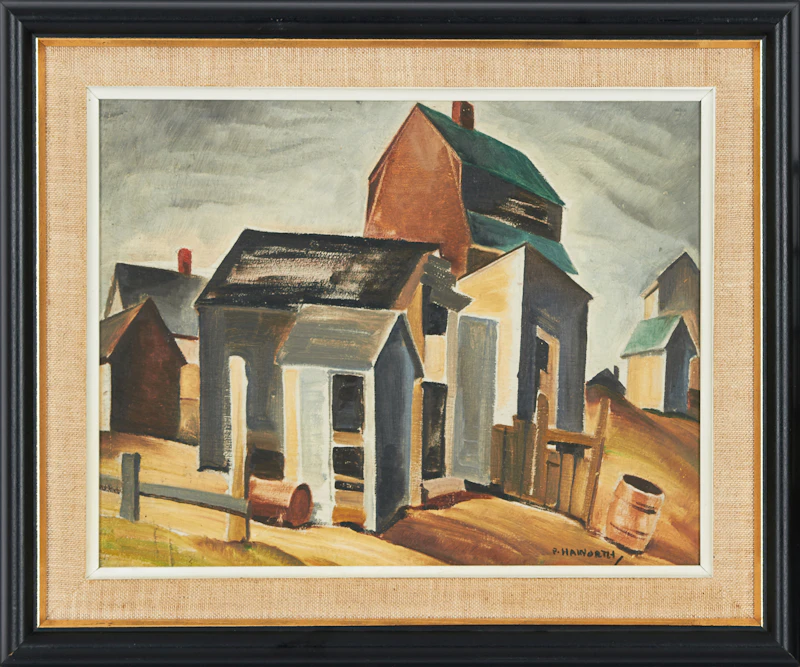 Peter Haworth, Buildings, Quebec, oil on panel - view 2
