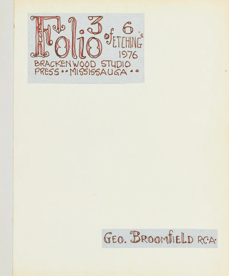 Adolphus George Broomfield, Folio of Six Etchings (Brackenwood Studio Press, Mississauga), etchings - view 7